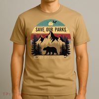 Save Our National Parks Parks Over Profits Bear T-Shirt thumb 3