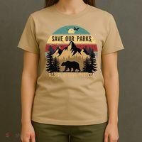 Save Our National Parks Parks Over Profits Bear T-Shirt thumb 4