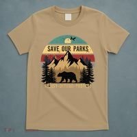 Save Our National Parks Parks Over Profits Bear T-Shirt thumb 5
