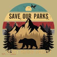Save Our National Parks Parks Over Profits Bear Button thumb 1