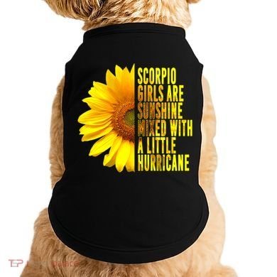 Scorpio October November Birthday Sunflower Queen Gift Doggie Tank