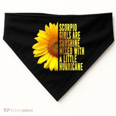 Scorpio October November Birthday Sunflower Queen Gift USA-Made Doggie Bandana