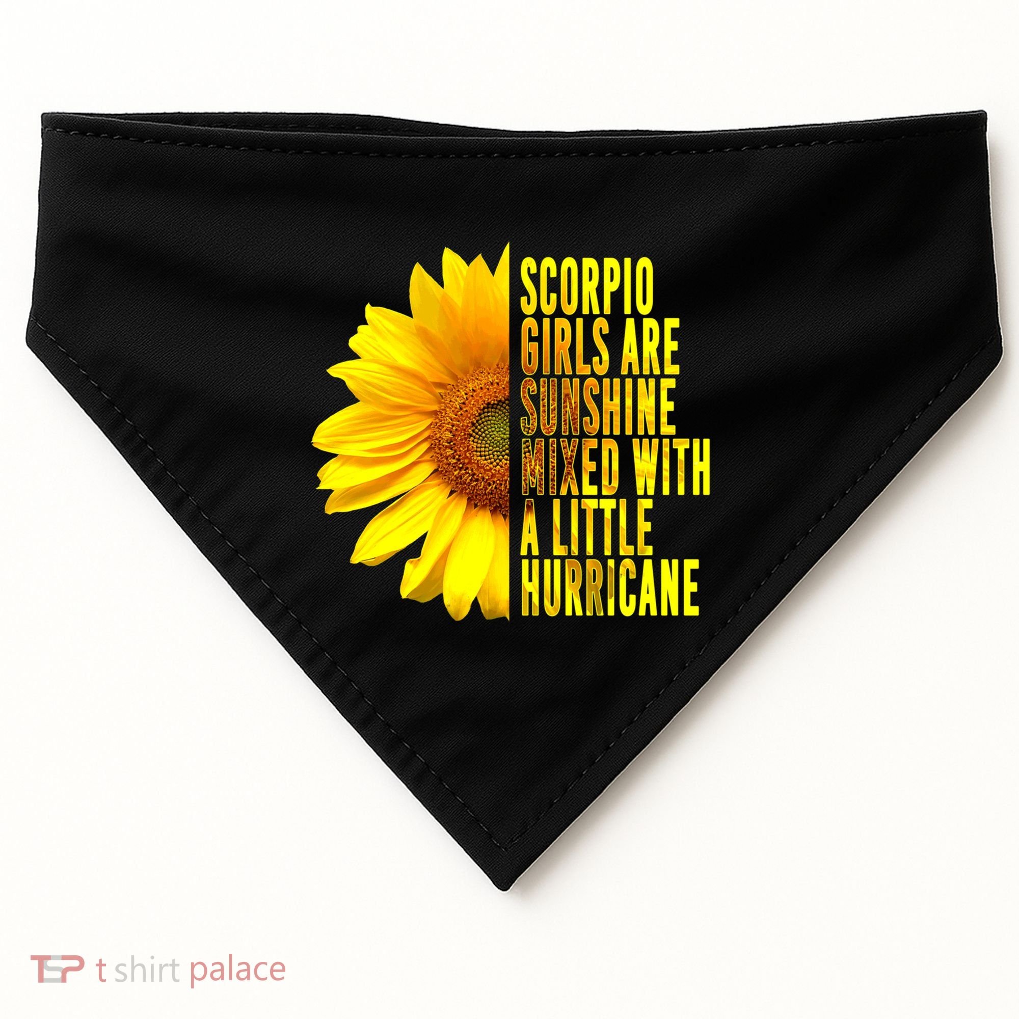 Scorpio October November Birthday Sunflower Queen Gift USA-Made Doggie Bandana