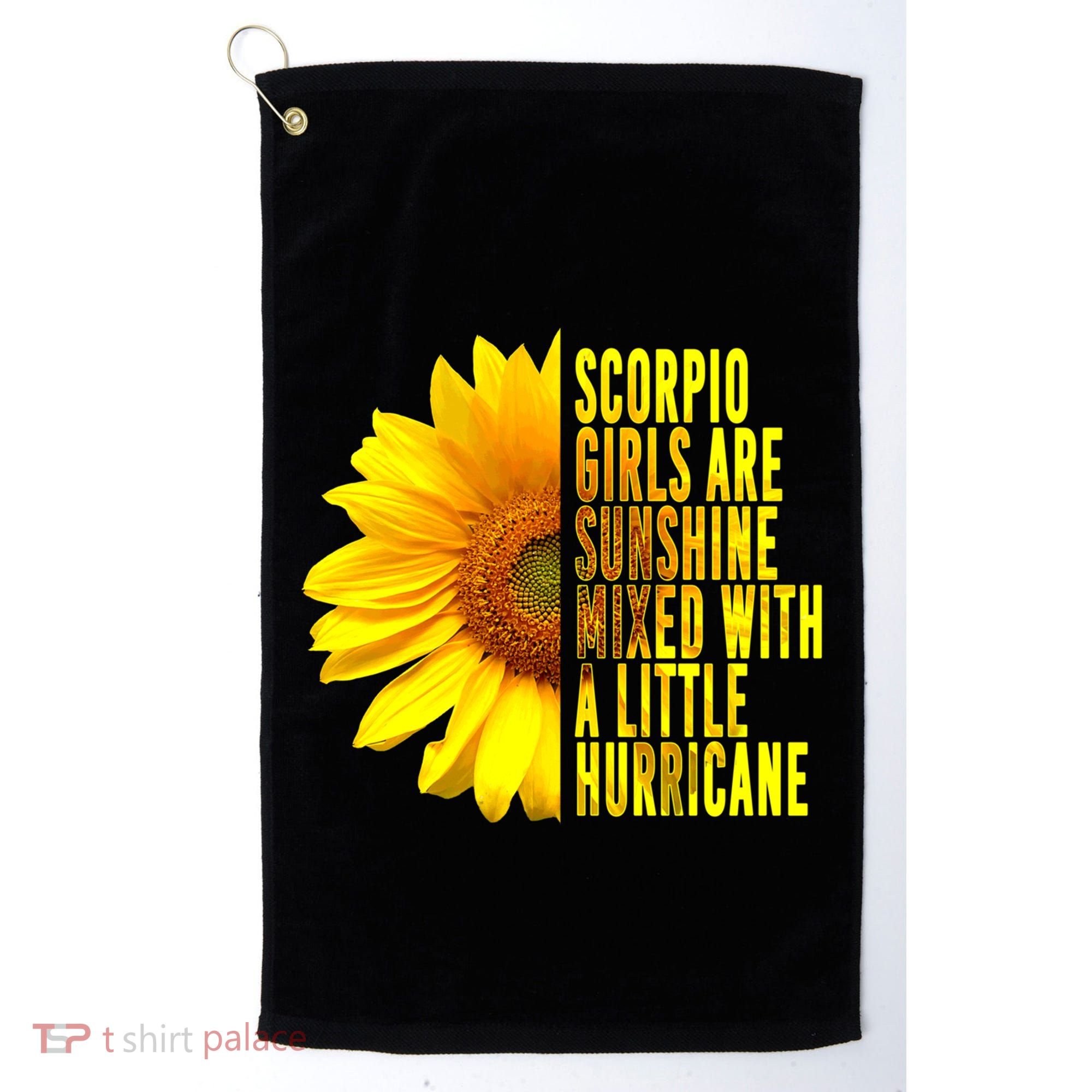 Scorpio October November Birthday Sunflower Queen Gift Golf Towel