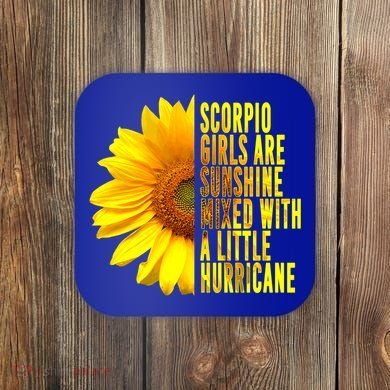 Scorpio October November Birthday Sunflower Queen Gift Coaster