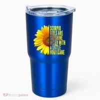 Scorpio October November Birthday Sunflower Queen Gift Tumbler thumb 0