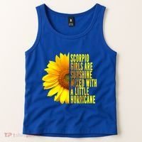Scorpio October November Birthday Sunflower Queen Gift Tank Top thumb 2