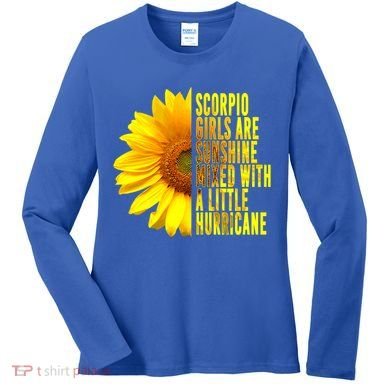 Scorpio October November Birthday Sunflower Queen Gift Women's Long Sleeve Shirt