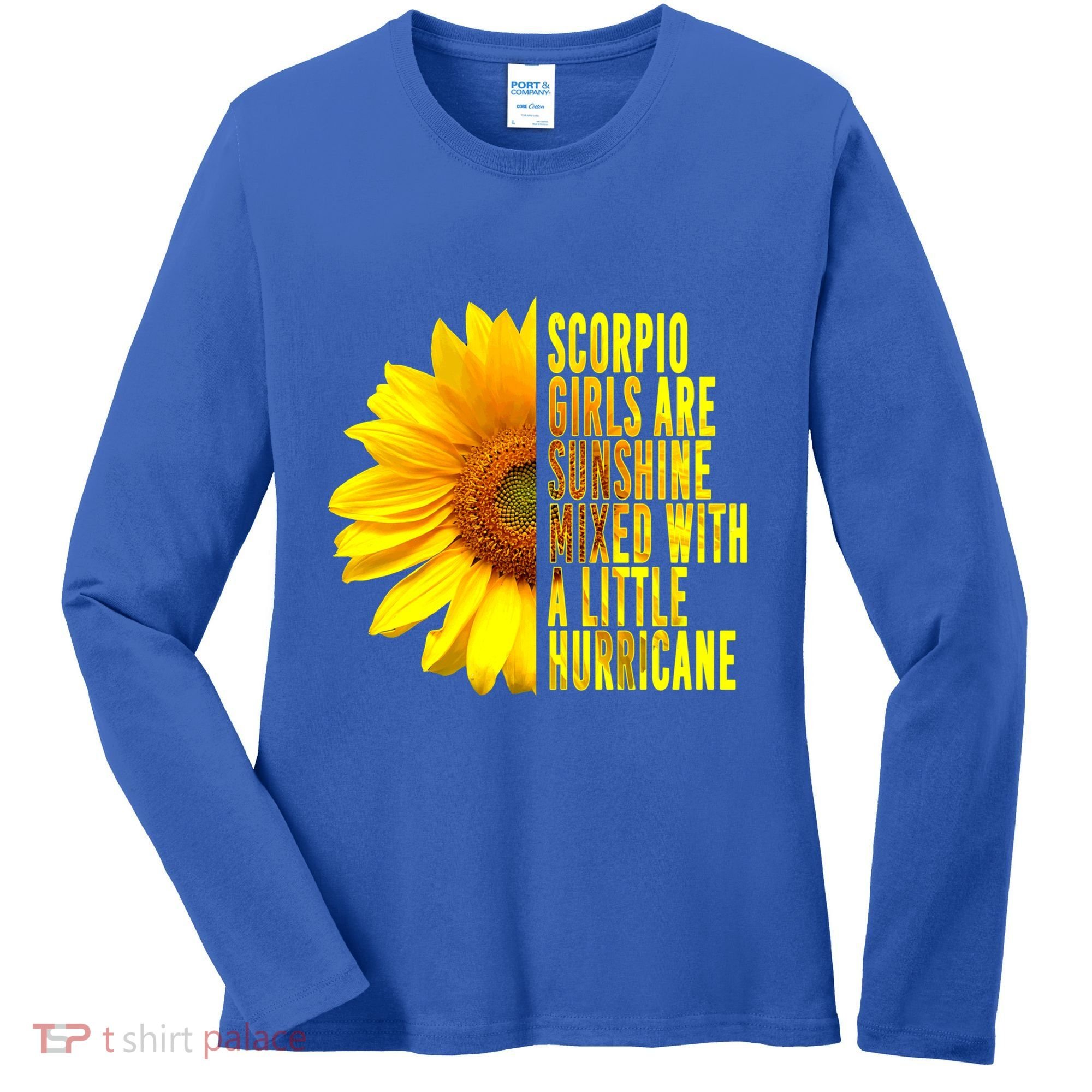 Scorpio October November Birthday Sunflower Queen Gift Women's Long Sleeve Shirt