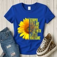 Scorpio October November Birthday Sunflower Queen Gift Women's T-Shirt thumb 3