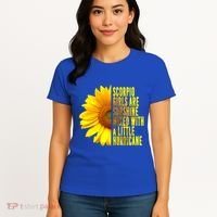Scorpio October November Birthday Sunflower Queen Gift Women's T-Shirt thumb 4