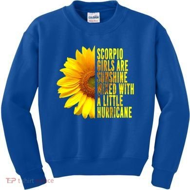 Scorpio October November Birthday Sunflower Queen Gift Kids Sweatshirt