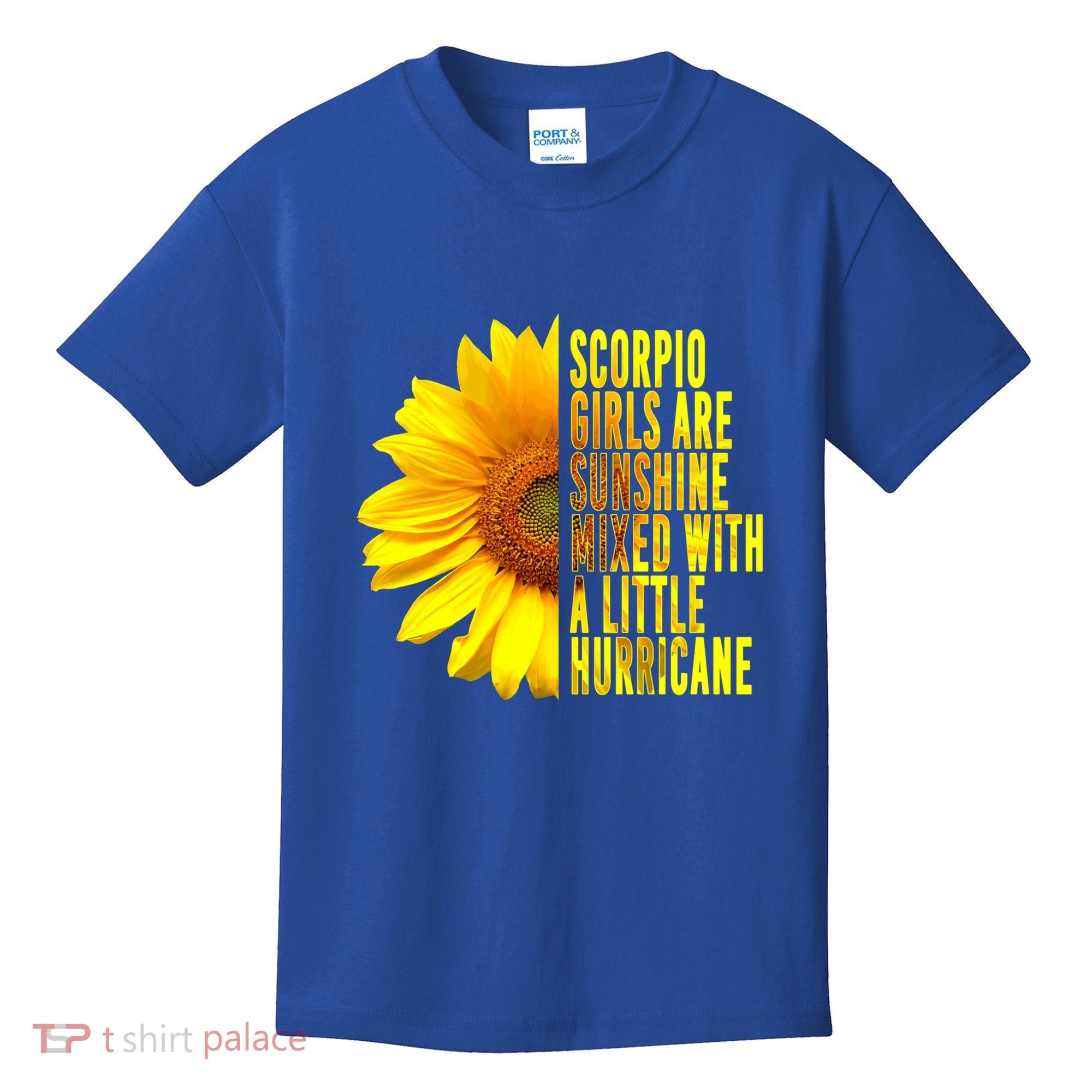 Scorpio October November Birthday Sunflower Queen Gift Kids T-Shirt