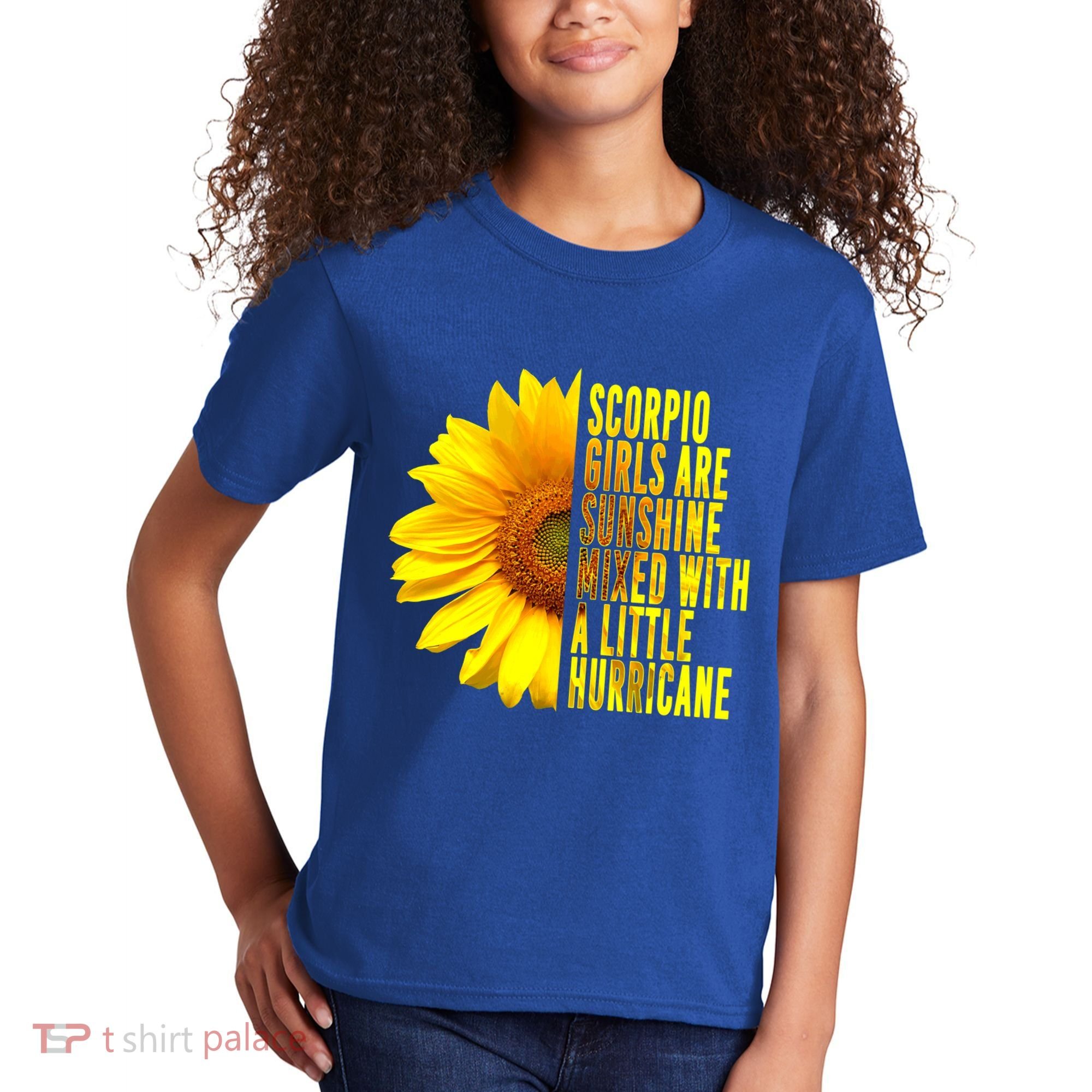 Scorpio October November Birthday Sunflower Queen Gift Kids T-Shirt