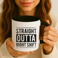 Straight Outta Night Shift Nurse Gift Coffee Mug thumb 3
