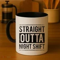 Straight Outta Night Shift Nurse Gift Coffee Mug thumb 4