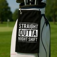 Straight Outta Night Shift Nurse Gift Golf Towel thumb 2