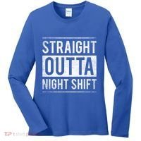 Straight Outta Night Shift Nurse Gift Women's Long Sleeve Shirt thumb 0