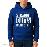 Straight Outta Night Shift Nurse Gift Kids Hoodie thumb 4