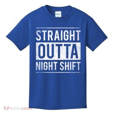 Straight Outta Night Shift Nurse Gift Kids T-Shirt