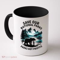 Save Our National Parks Mountain Grizzly Bear Coffee Mug thumb 0