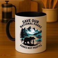 Save Our National Parks Mountain Grizzly Bear Coffee Mug thumb 4