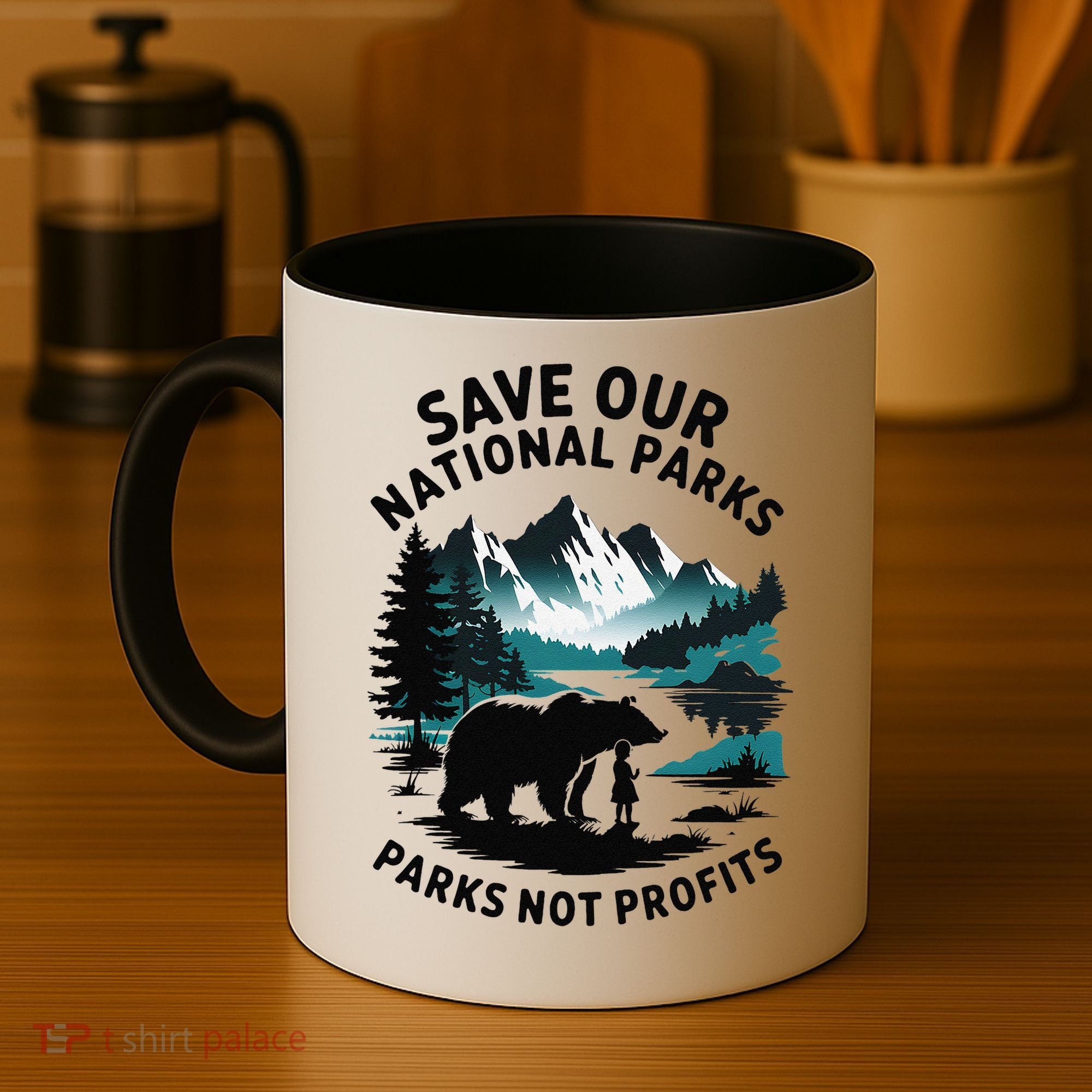 Save Our National Parks Mountain Grizzly Bear Coffee Mug