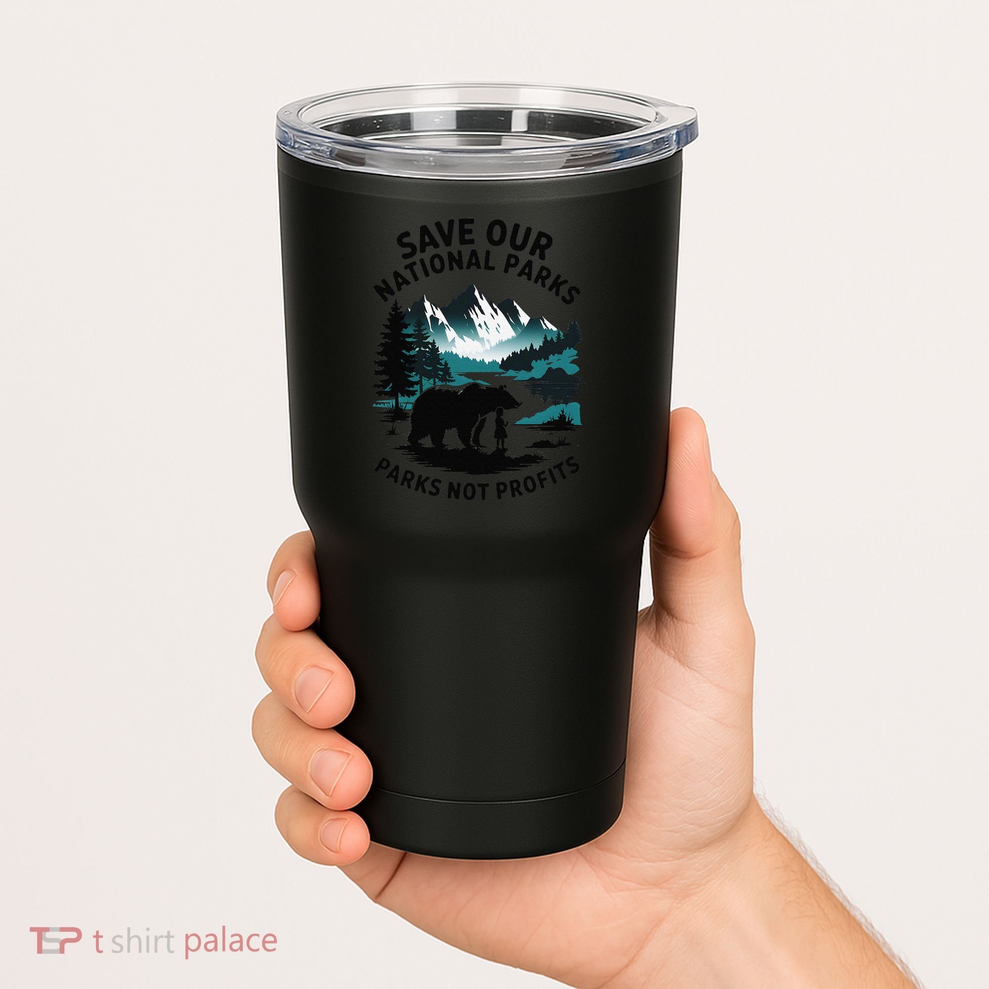 Save Our National Parks Mountain Grizzly Bear Tumbler