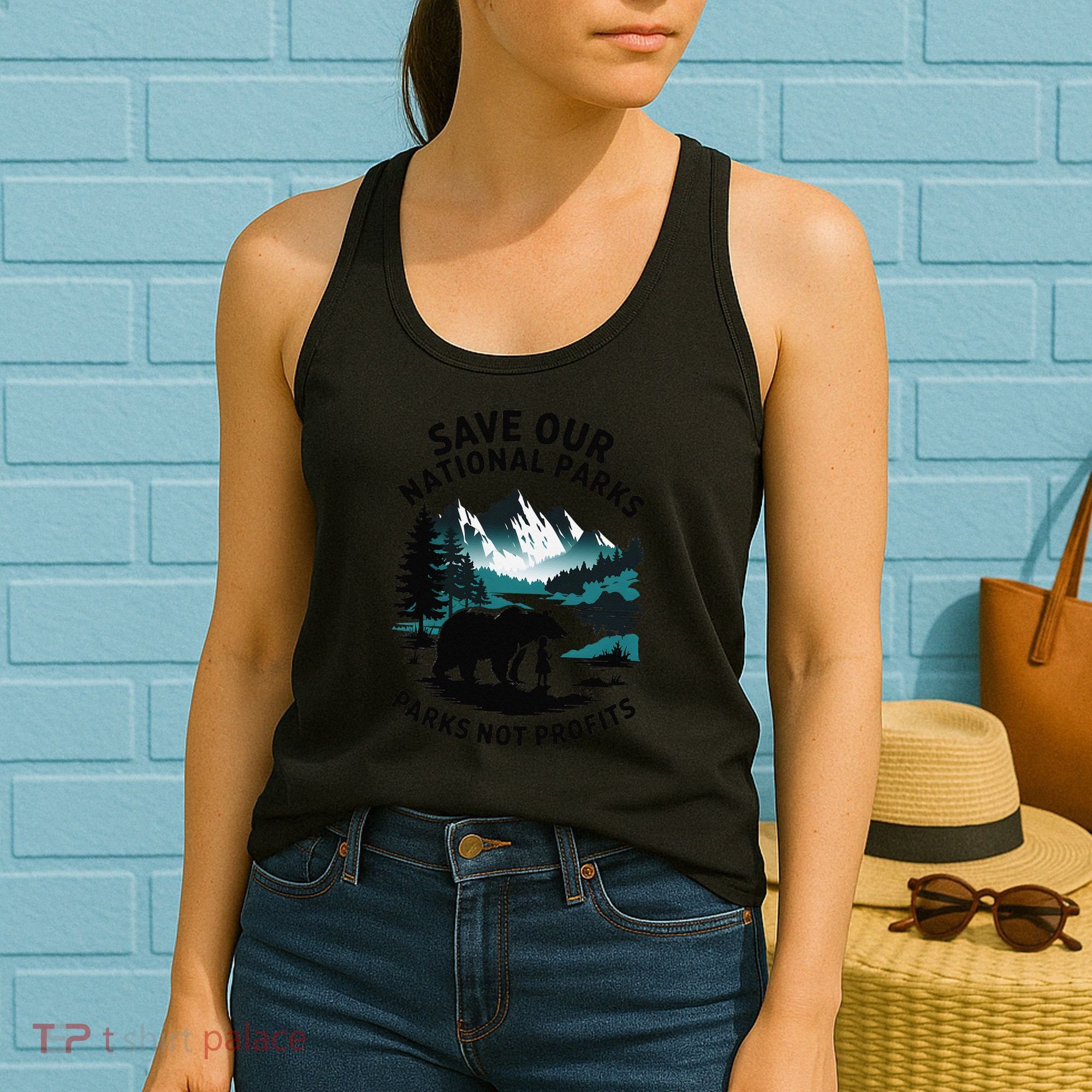 Save Our National Parks Mountain Grizzly Bear Women's Tank Top