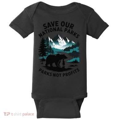 Save Our National Parks Mountain Grizzly Bear Baby Bodysuit