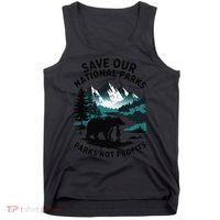 Save Our National Parks Mountain Grizzly Bear Tank Top thumb 0
