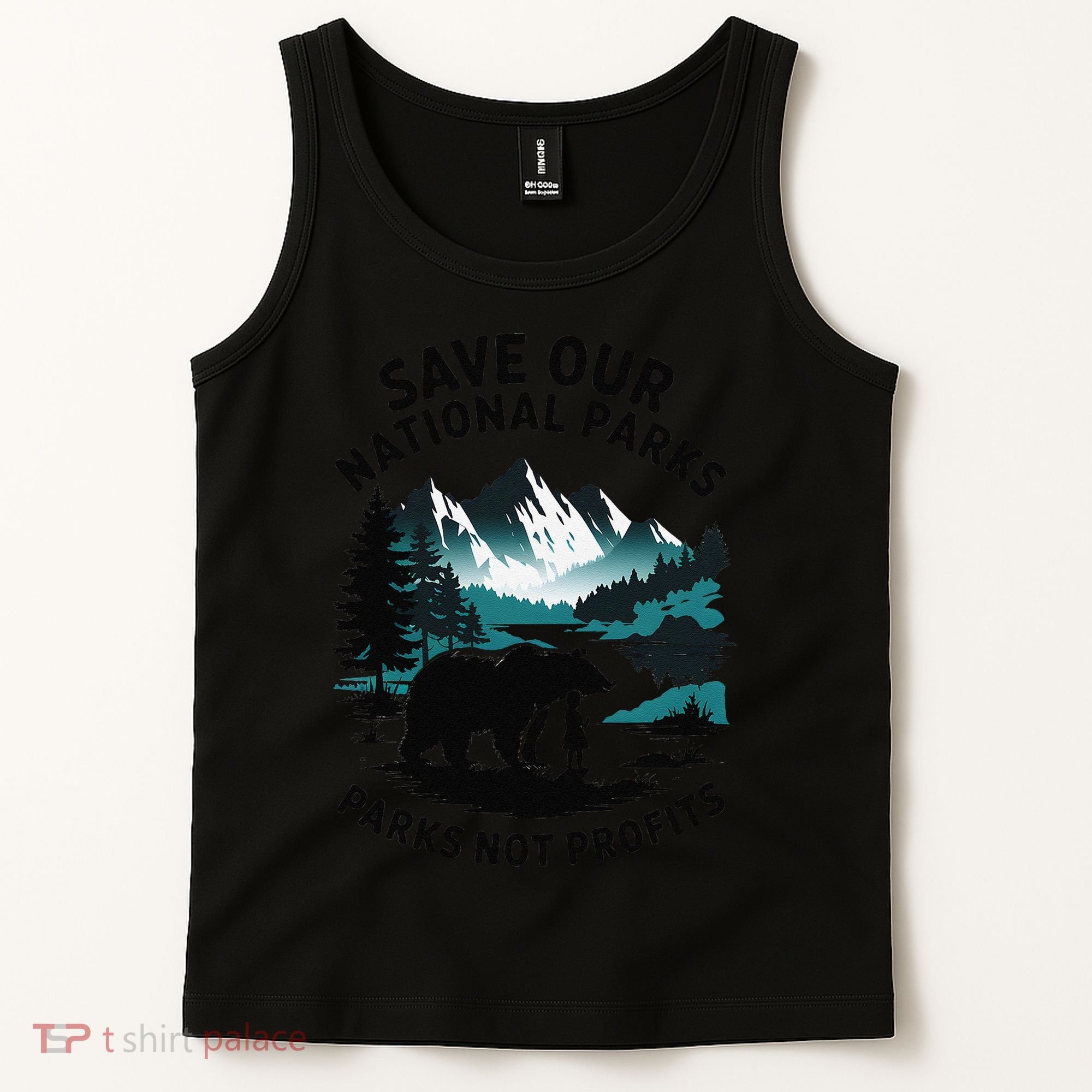 Save Our National Parks Mountain Grizzly Bear Tank Top