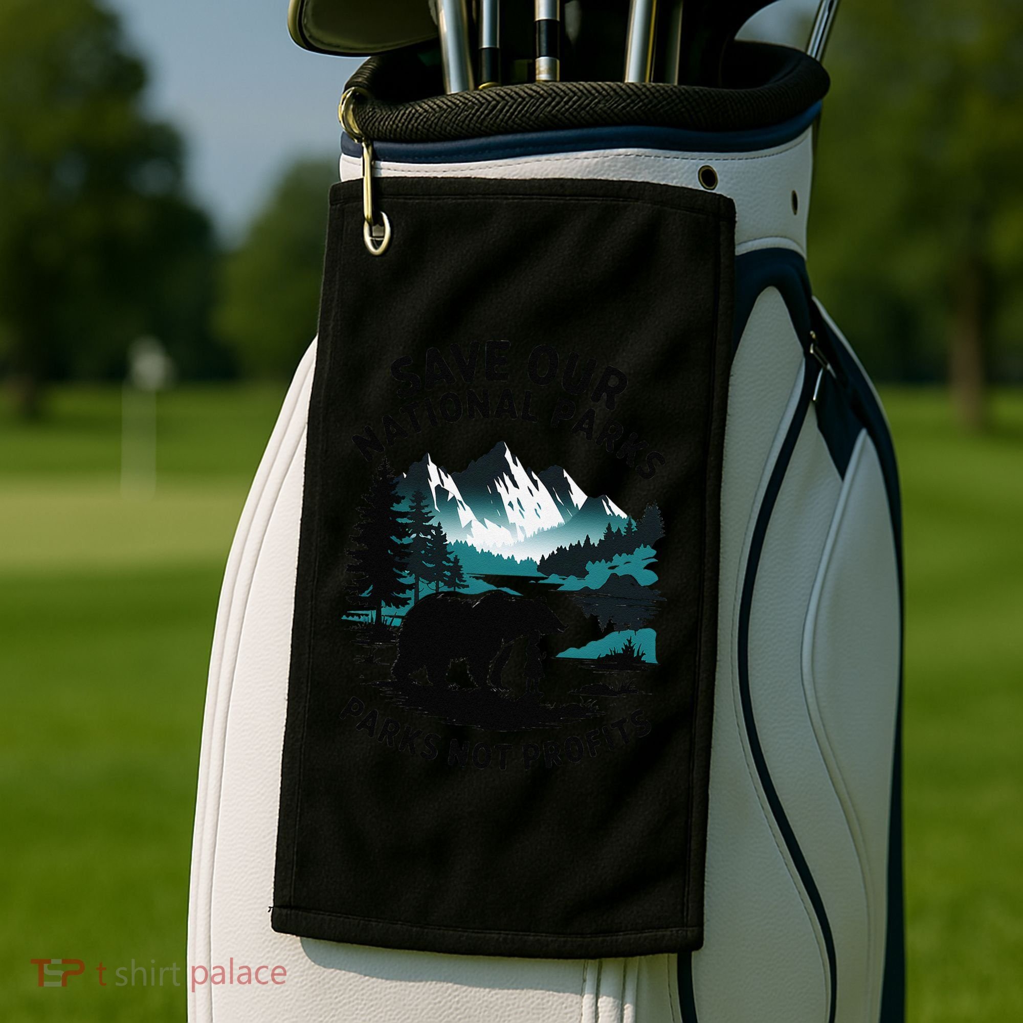 Save Our National Parks Mountain Grizzly Bear Golf Towel