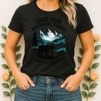 Save Our National Parks Mountain Grizzly Bear Women's T-Shirt thumb 2