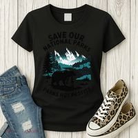 Save Our National Parks Mountain Grizzly Bear Women's T-Shirt thumb 3