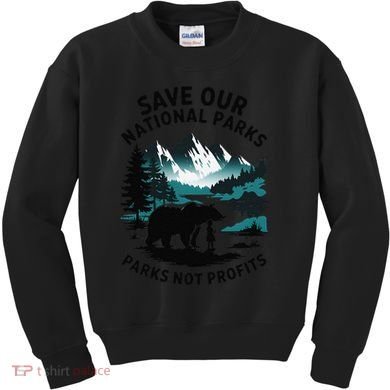 Save Our National Parks Mountain Grizzly Bear Kids Sweatshirt