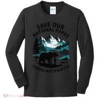 Save Our National Parks Mountain Grizzly Bear Kids Long Sleeve Shirt thumb 0