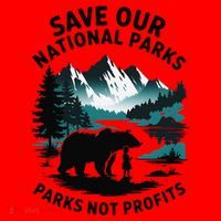 Save Our National Parks Mountain Grizzly Bear Santa Hat thumb 1