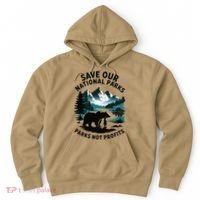 Save Our National Parks Mountain Grizzly Bear Hoodie thumb 0
