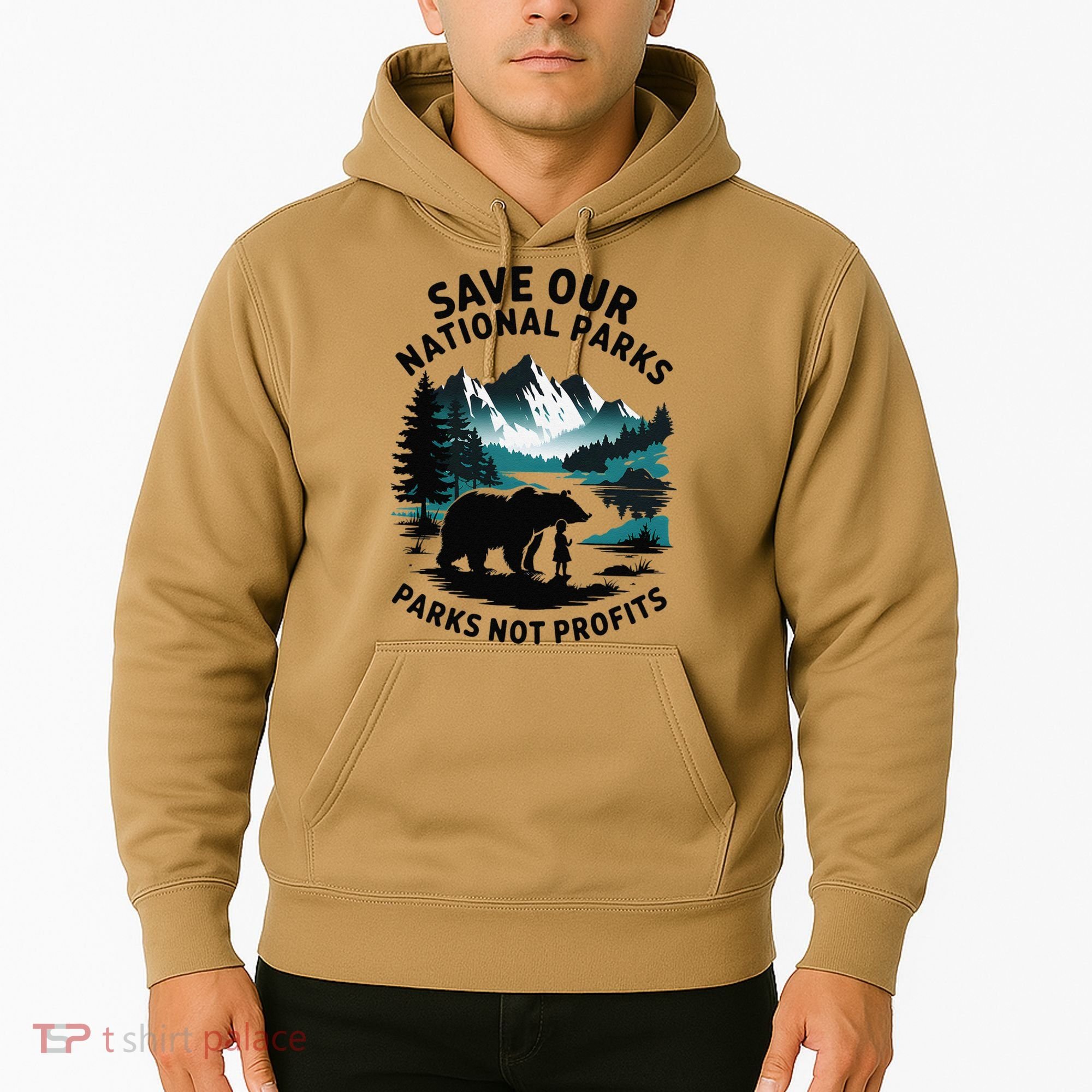 Save Our National Parks Mountain Grizzly Bear Hoodie