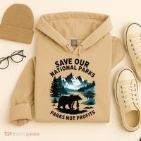 Save Our National Parks Mountain Grizzly Bear Hoodie thumb 4
