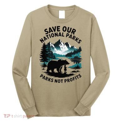 Save Our National Parks Mountain Grizzly Bear Long Sleeve Shirt