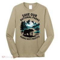 Save Our National Parks Mountain Grizzly Bear Long Sleeve Shirt thumb 0