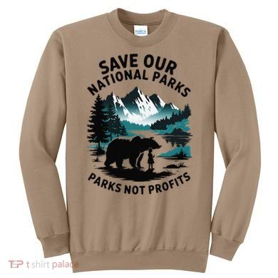 Save Our National Parks Mountain Grizzly Bear Sweatshirt