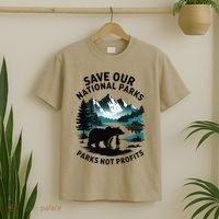 Save Our National Parks Mountain Grizzly Bear T-Shirt thumb 2