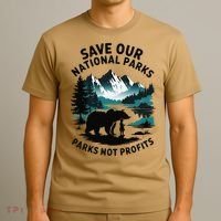 Save Our National Parks Mountain Grizzly Bear T-Shirt thumb 3