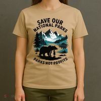 Save Our National Parks Mountain Grizzly Bear T-Shirt thumb 4