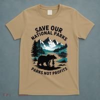 Save Our National Parks Mountain Grizzly Bear T-Shirt thumb 5