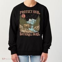 Save Our National Parks Resist Service Bison Buffalo Women's Sweatshirt thumb 0