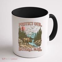 Save Our National Parks Resist Service Bison Buffalo Coffee Mug thumb 1